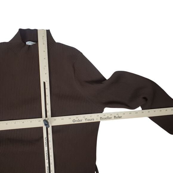 NEW Babaton Ambrosia Sculpt Knit Top Size 2XL Coffee Bean Brown Long Sleeve Rib - Picture 14 of 16